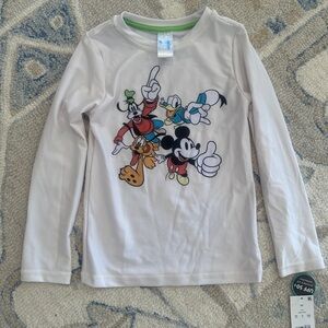 Disney Kids UPF Long Sleeve Tee - White with Colorful Characters